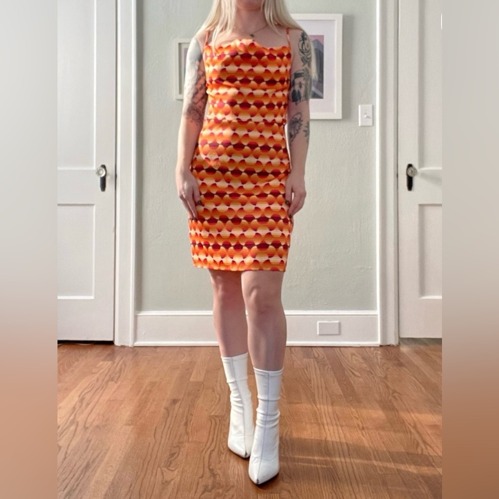 Urban Outfitters Orange and Red Mini Dress